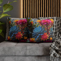 Bright Colorful Succulents Pillow Cover