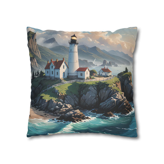 Coastal Lighthouse Pillow Cover