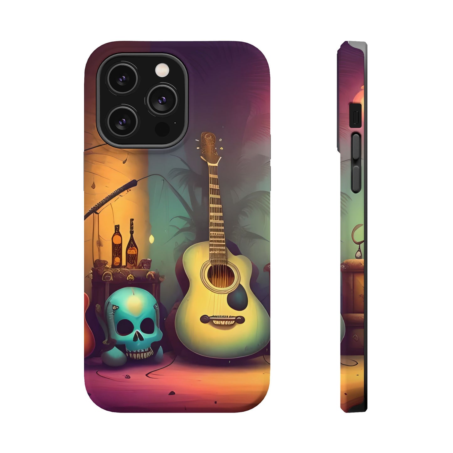 Acoustic Guitar & Skull Magnetic Phone Case
