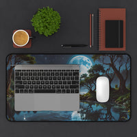 Tranquil Moonlit Lake Desk Mat