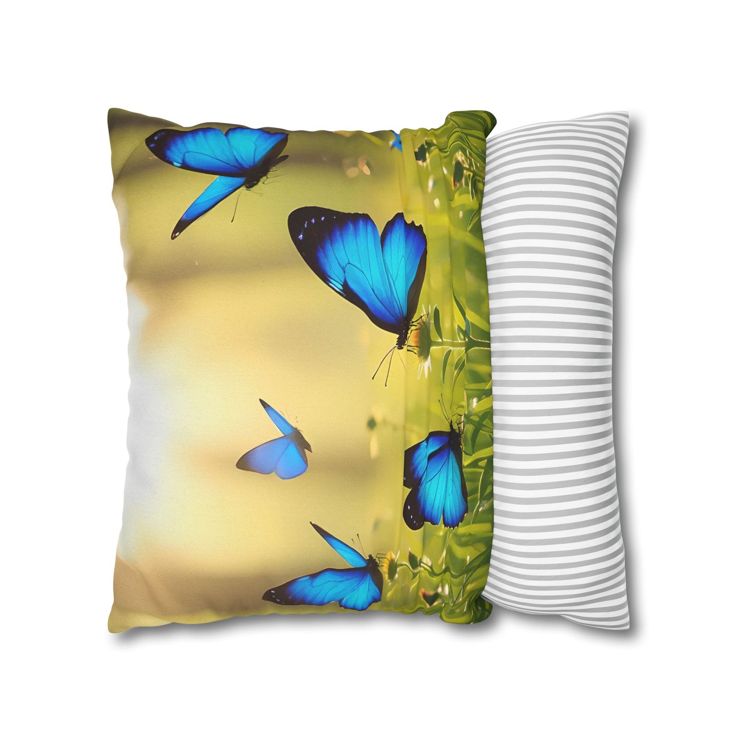 Blue Butterfly Decorative Pillowcase