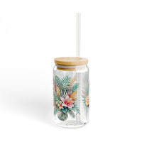 Tropical Floral Bridal Sipper Glass