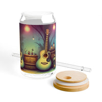 Day of the Dead Acoustic Guitar Skull  Sipper Glass