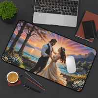 Romantic Sunset Dancing Couple Desk Mat