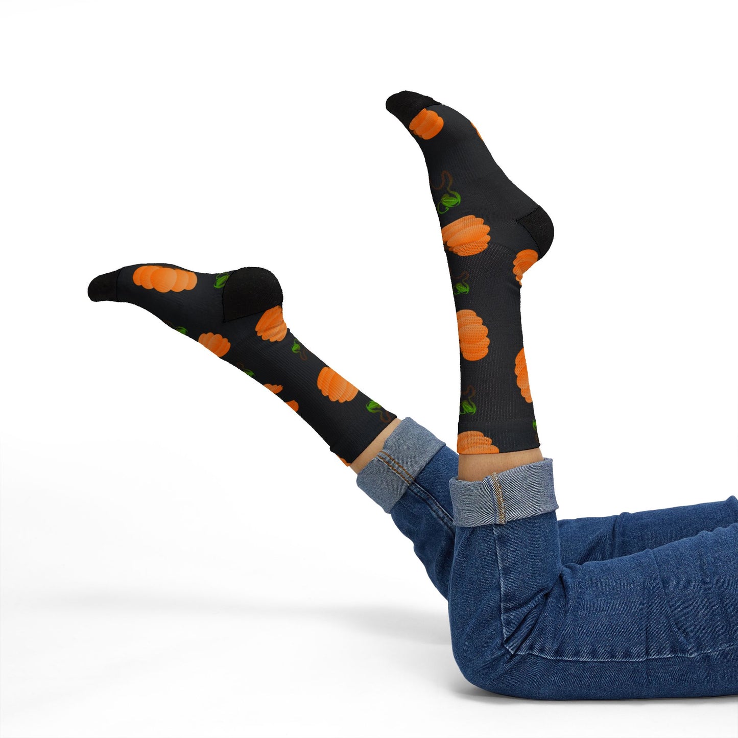 Orange Pumpkin Crew Socks