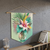 Pastel Lily & Palm Leaves Wall Decor
