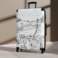 Starry Night Village Sketch Suitcase