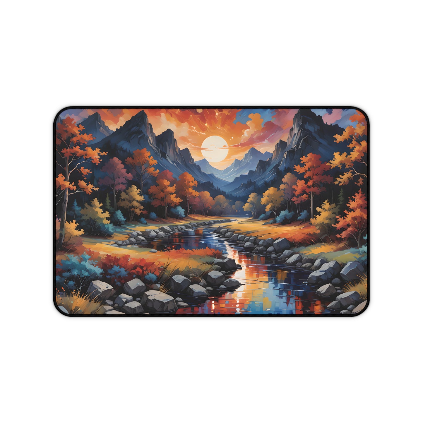 Autumn Mountain River Landscape Deck Mat