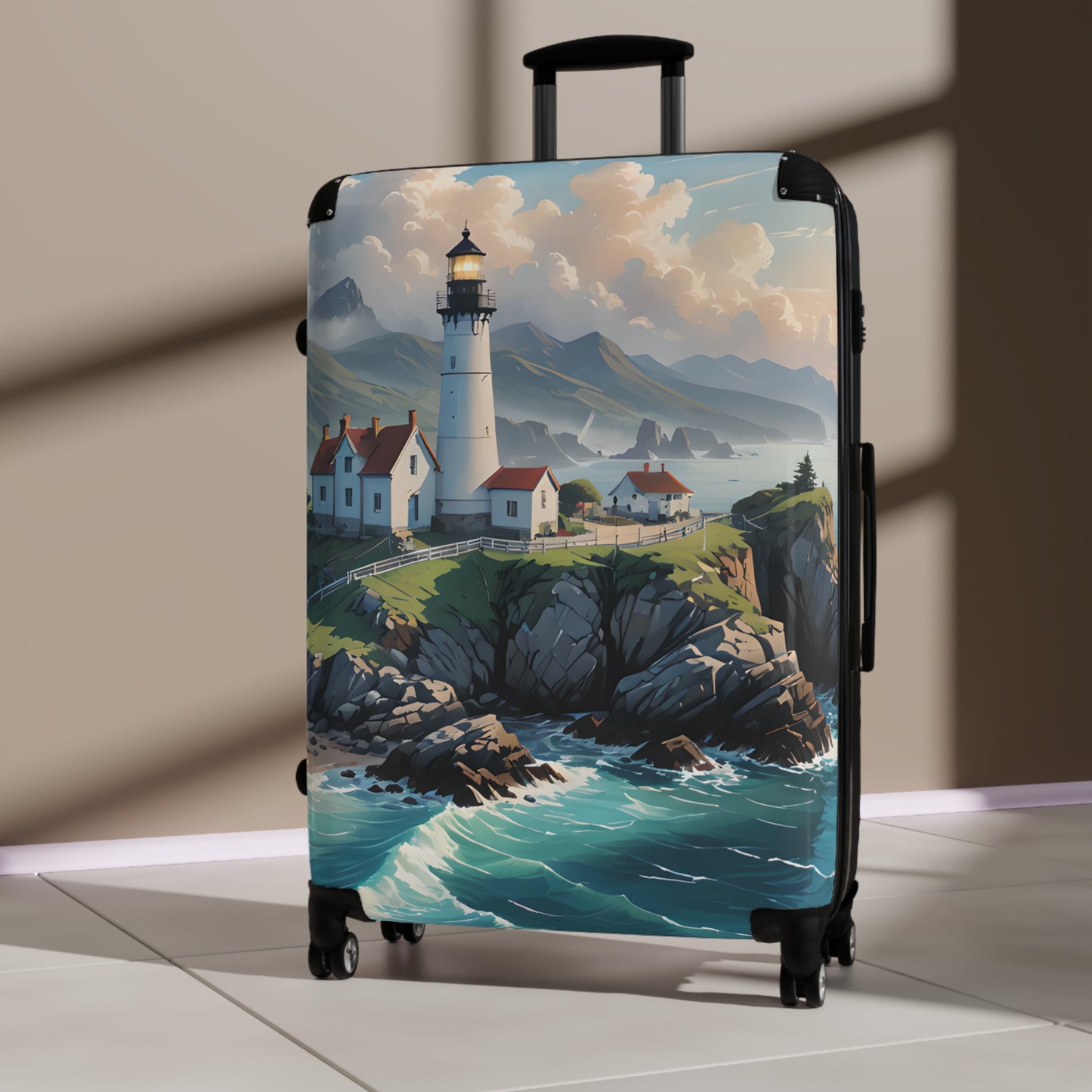 Seaside Lighthouse Cabin Suitcase