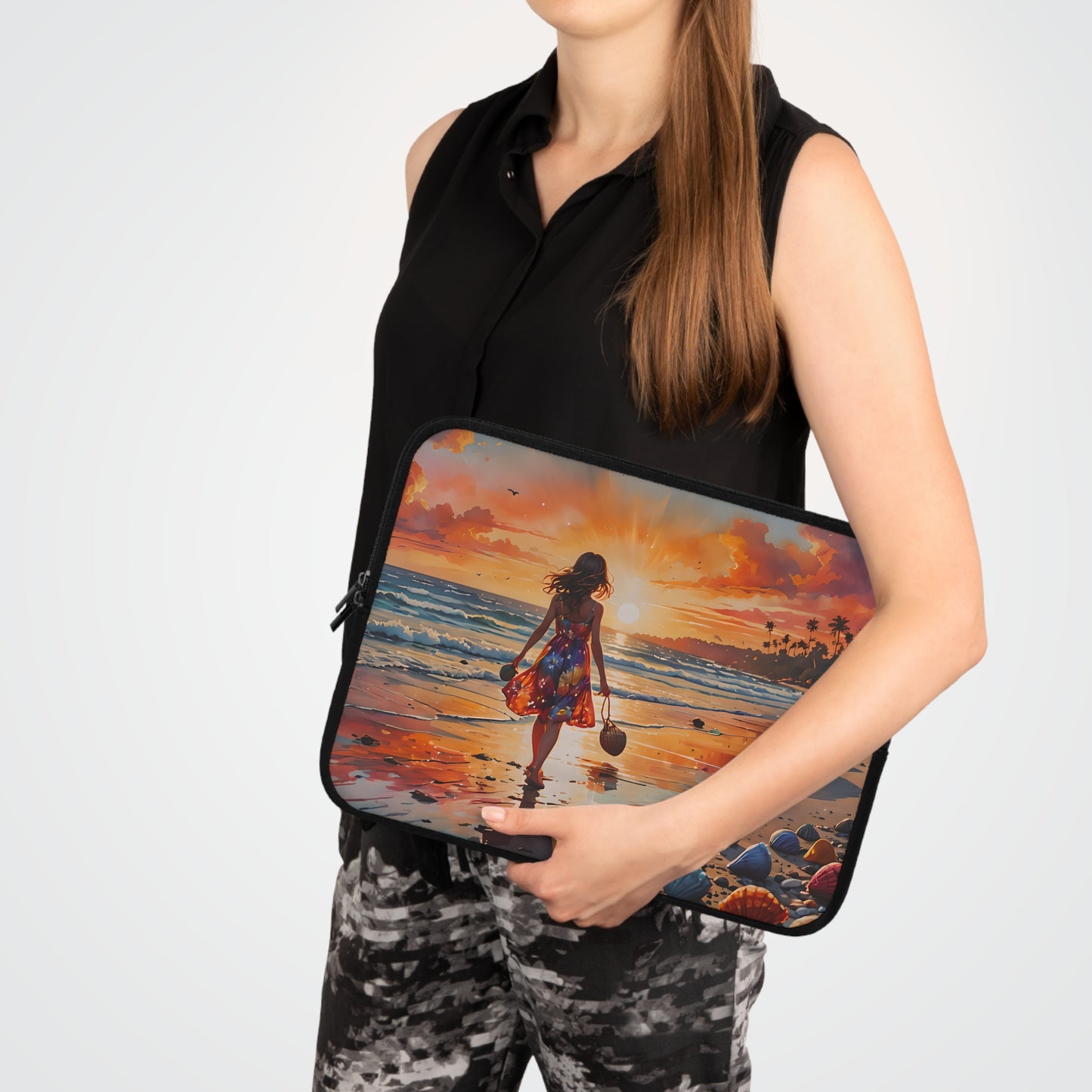 Sunset Beach Walk Laptop Sleeve
