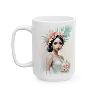 Bridal Tropical Floral Ceramic Mug