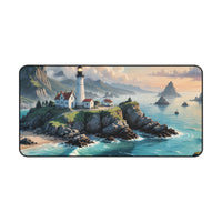Coastal Seaside Lighthouse Desk Mat