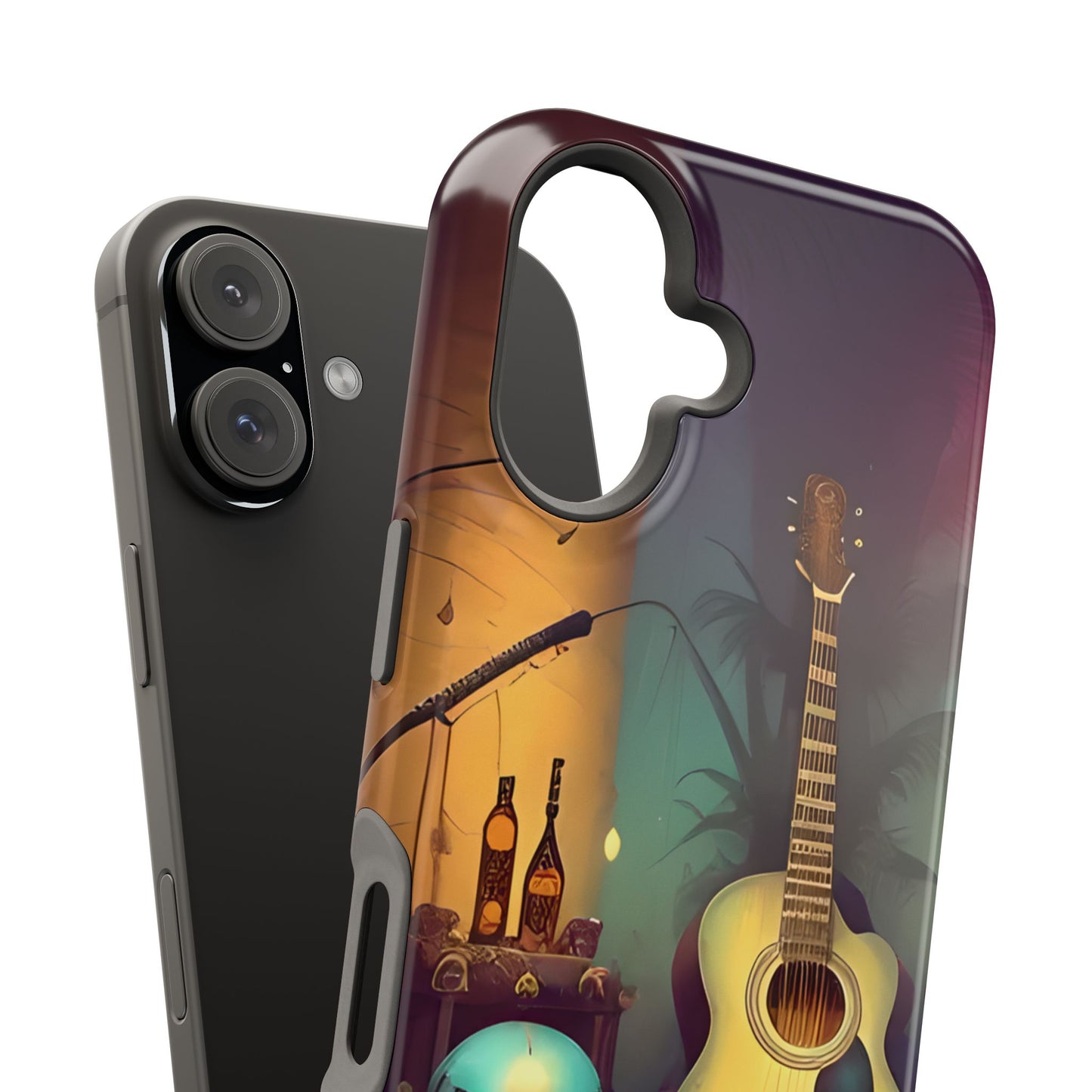 Acoustic Guitar & Skull Magnetic Phone Case