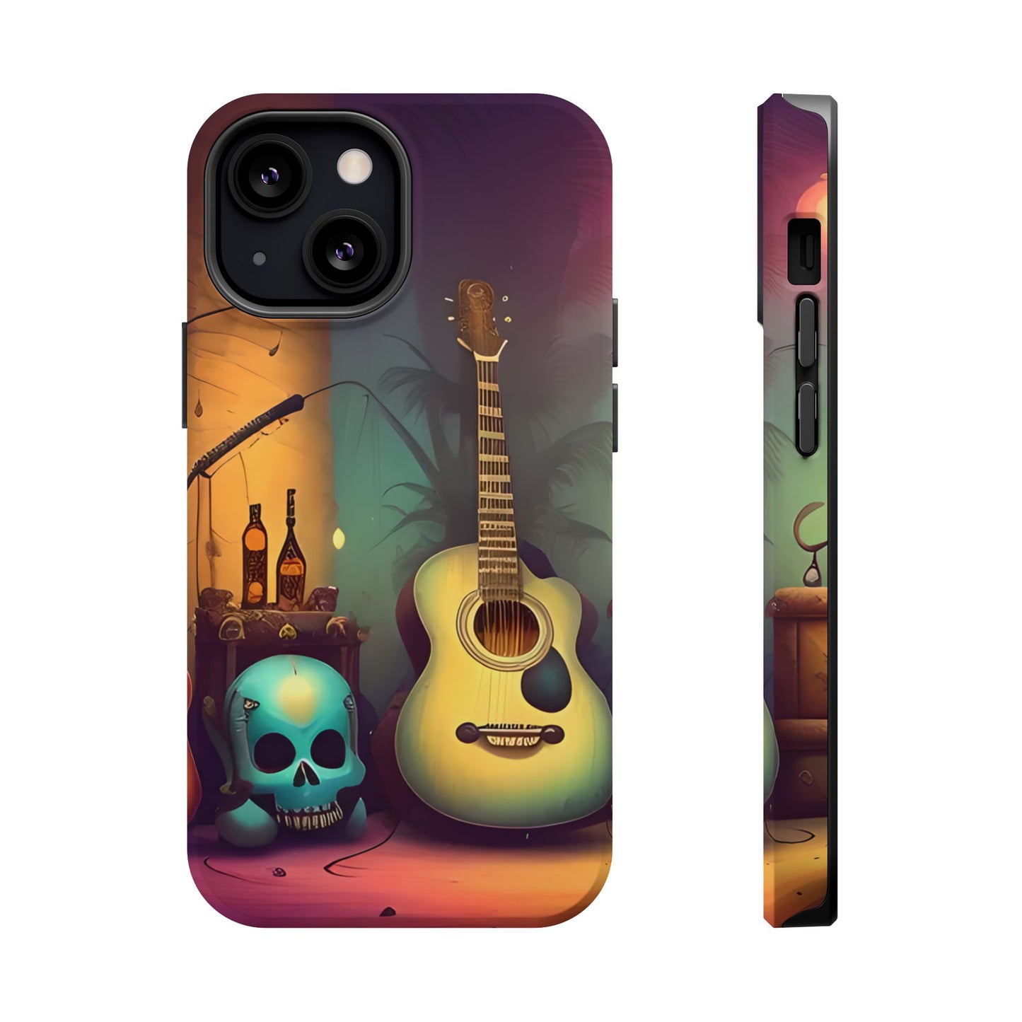Acoustic Guitar & Skull Magnetic Phone Case