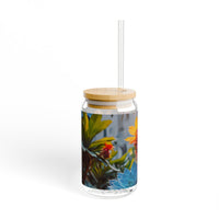 Colorful Sweet Floral Succulent Sipper Glass
