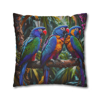 Tropical Parrots Decorative Pillowcase