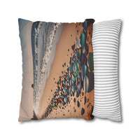Colorful Sea Glass on Beach Pillowcase
