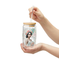 Tropical Floral Bride Sipper Glass