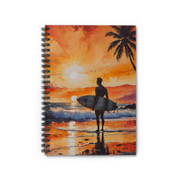 Surfer Sunset Spiral Notebook