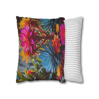 Bright Colorful Succulents Pillow Cover
