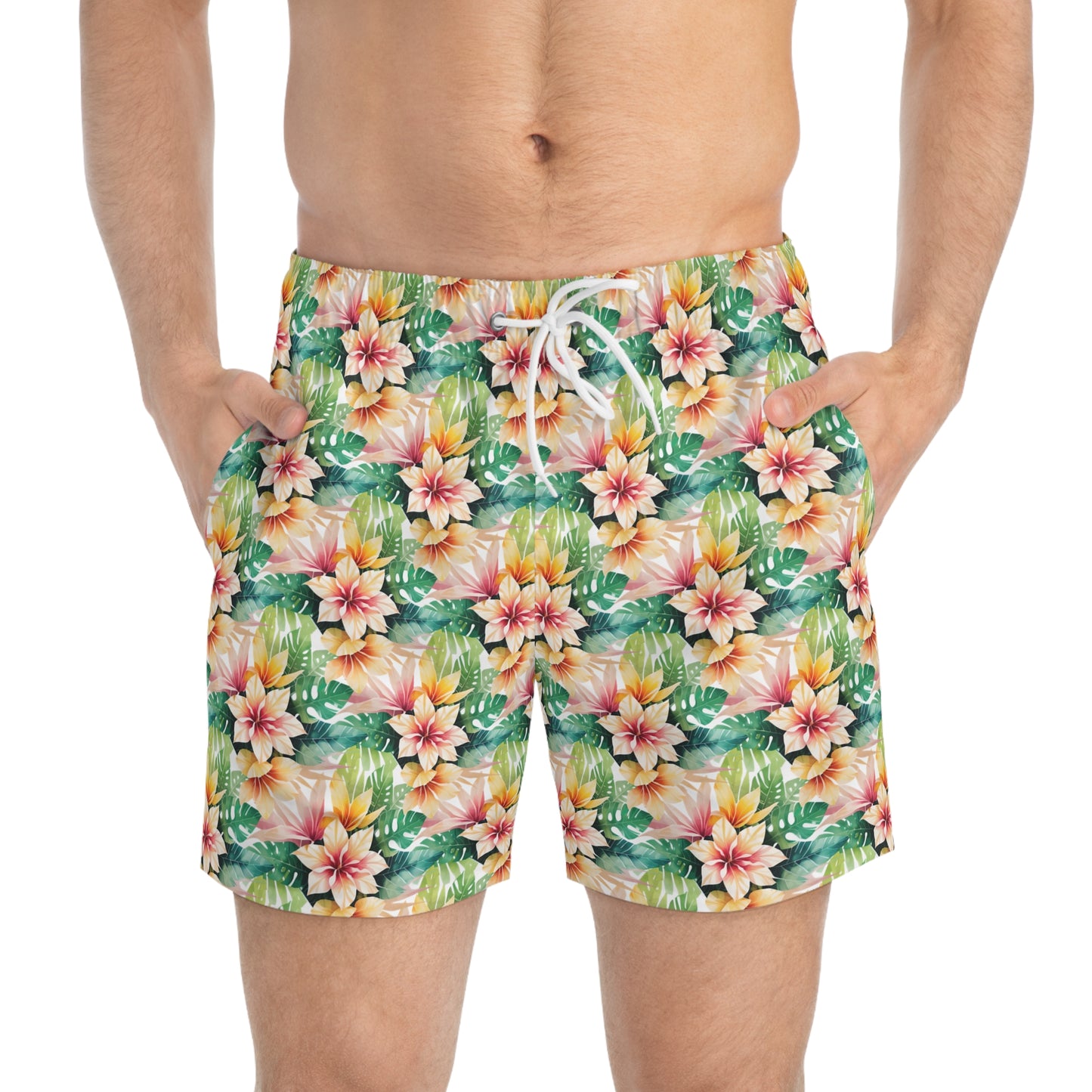 Tropical Hibiscus Swim Trunks
