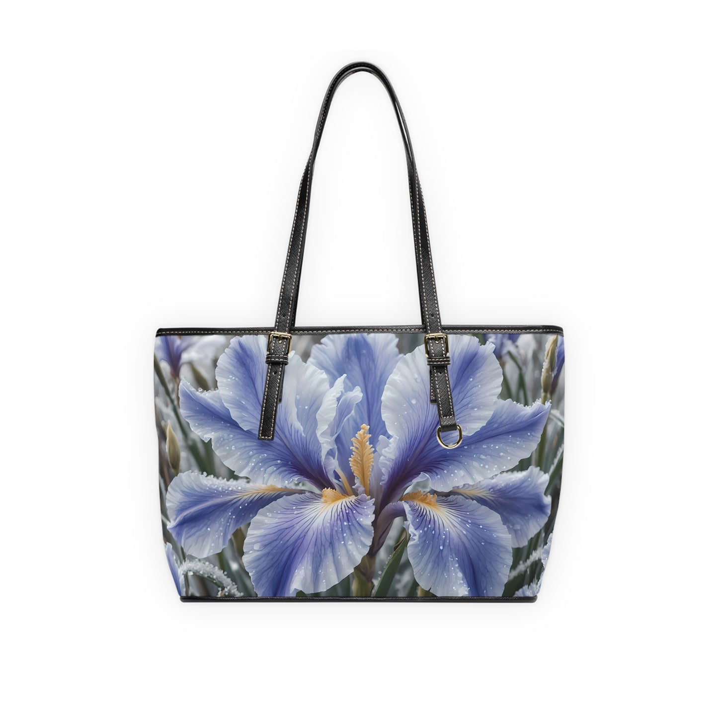 Floral Iris PU Leather Shoulder Bag