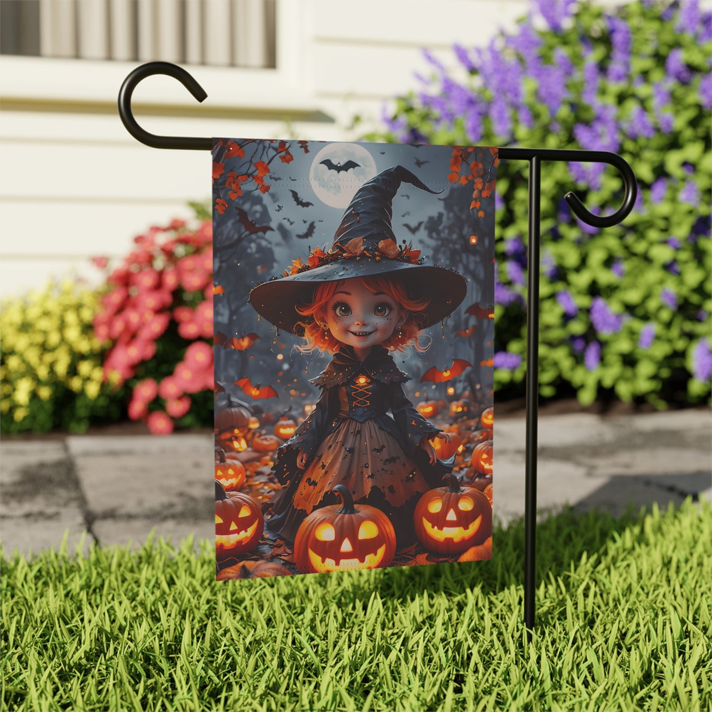 Halloween Witch Garden Flag