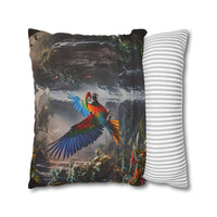 Waterfall Jungle Macaw Pillowcase