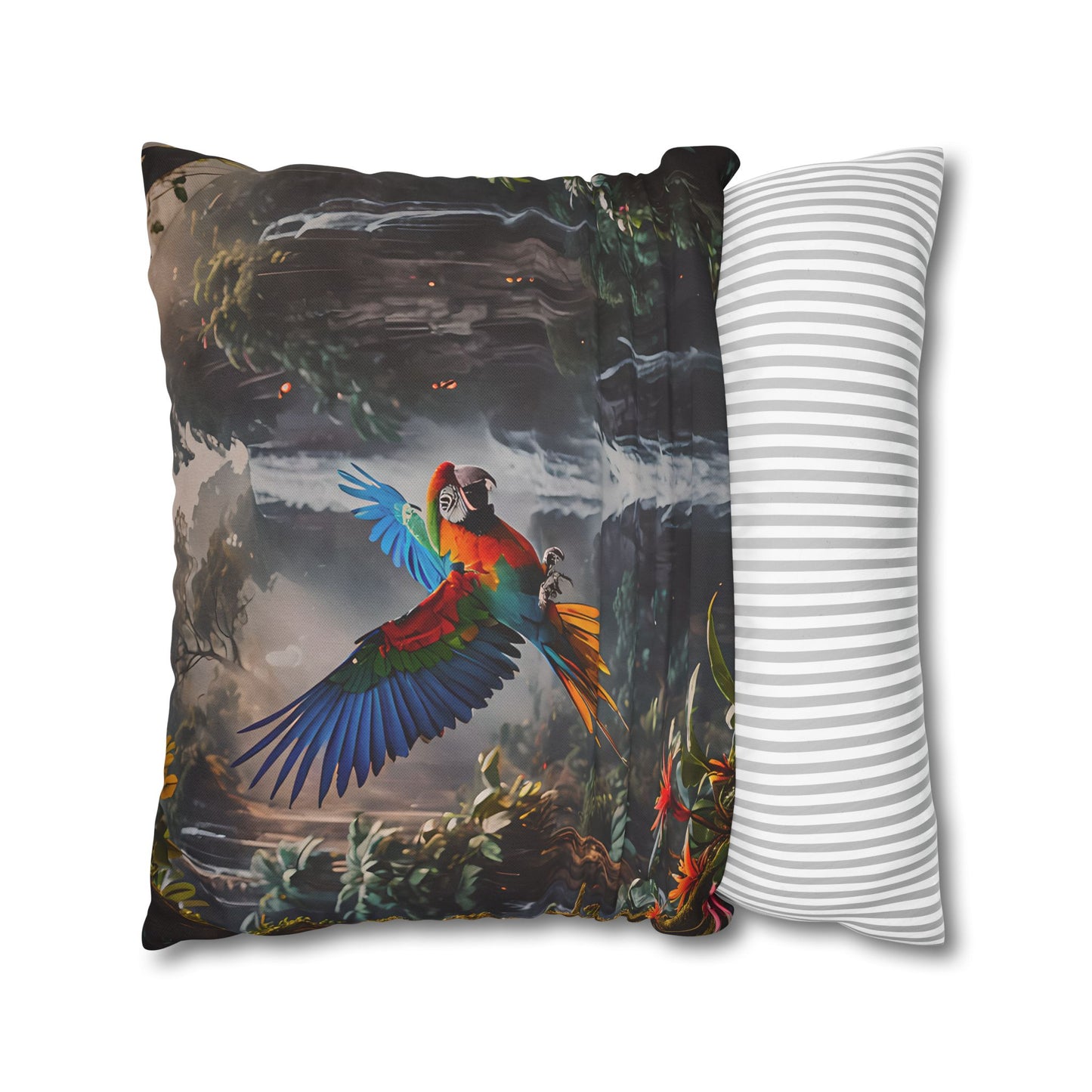 Waterfall Jungle Macaw Pillowcase
