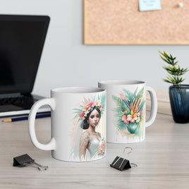 Bridal Tropical Floral Ceramic Mug