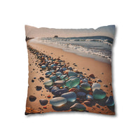 Colorful Sea Glass on Beach Pillowcase