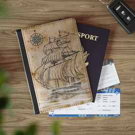 Vintage Sailing Ship Passport Cover