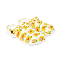 Yellow Hibiscus Clog Shoes