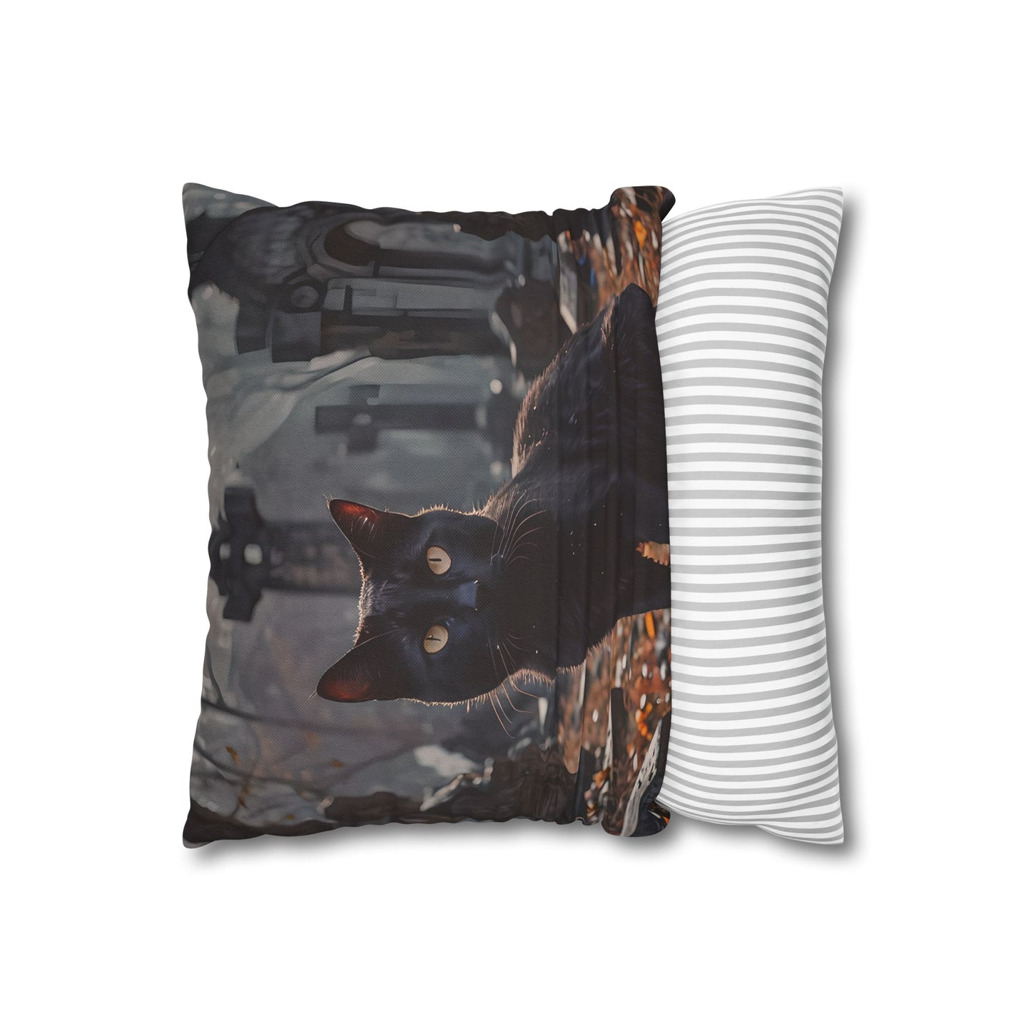 Black Cat Graveyard Pillow Cover