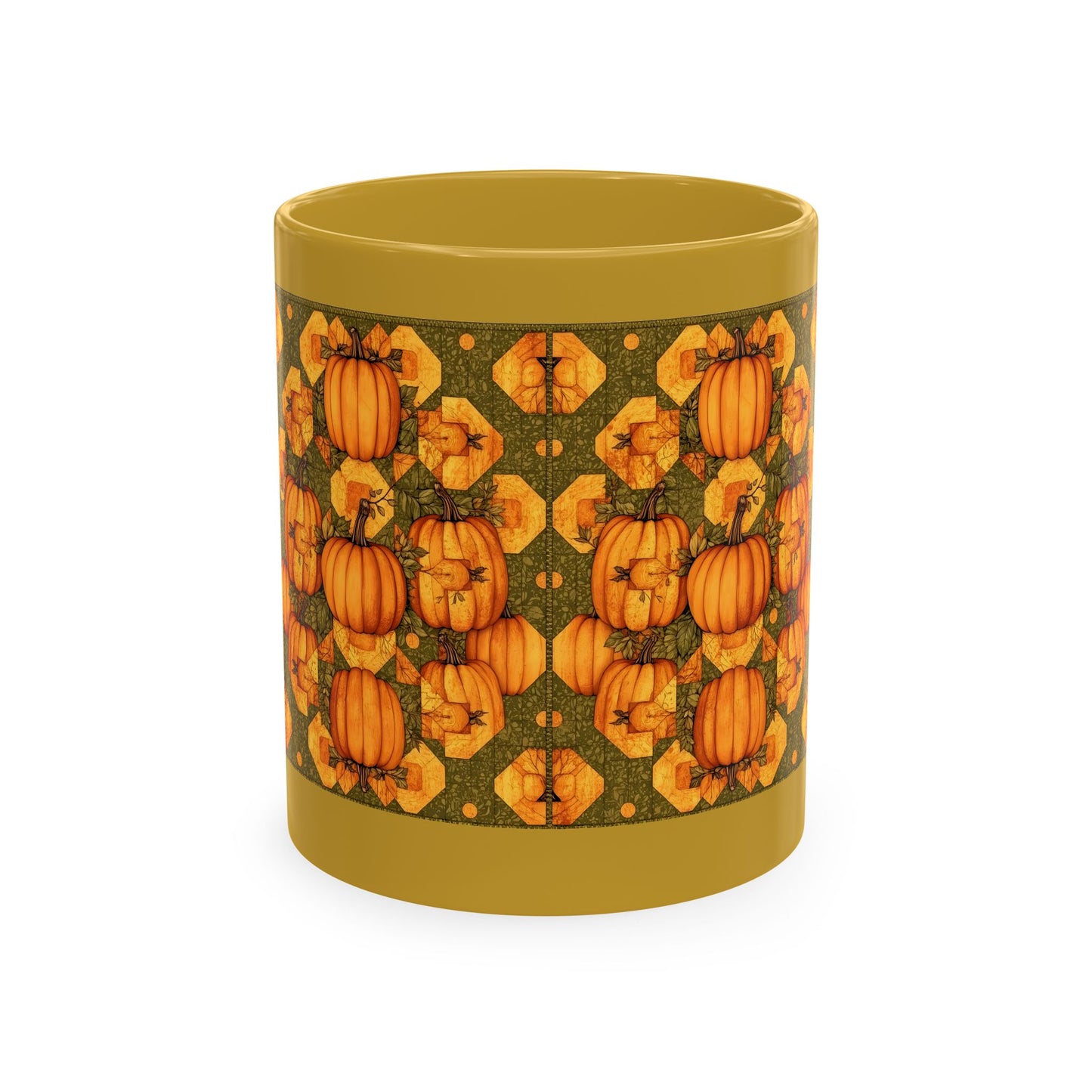 Pumpkin Quilt Patch Ceramic Mug