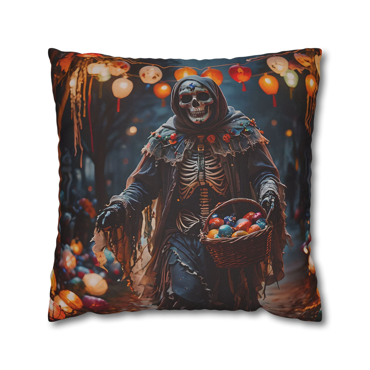 Spooky Grim Reaper Decorative Pillow Cover