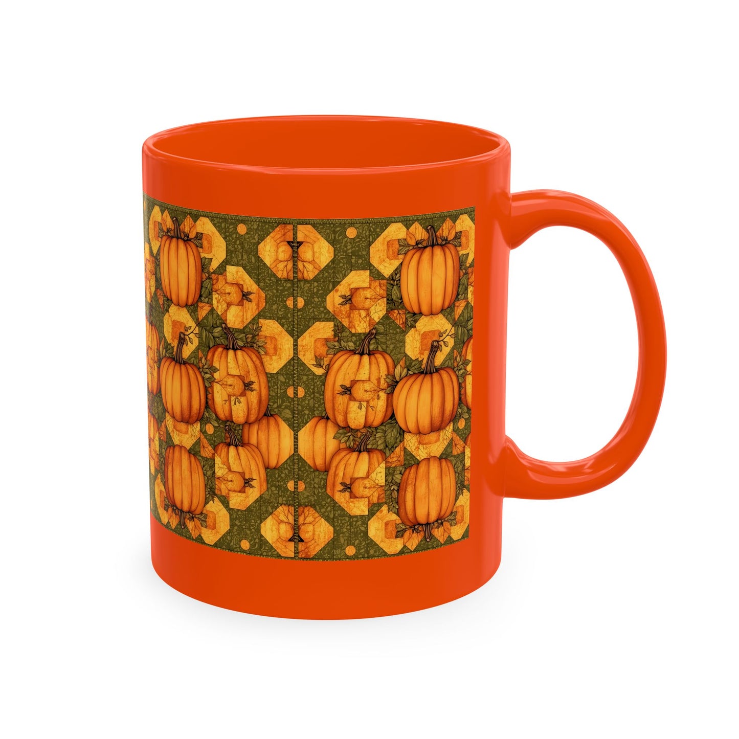 Pumpkin Quilt Patch Ceramic Mug