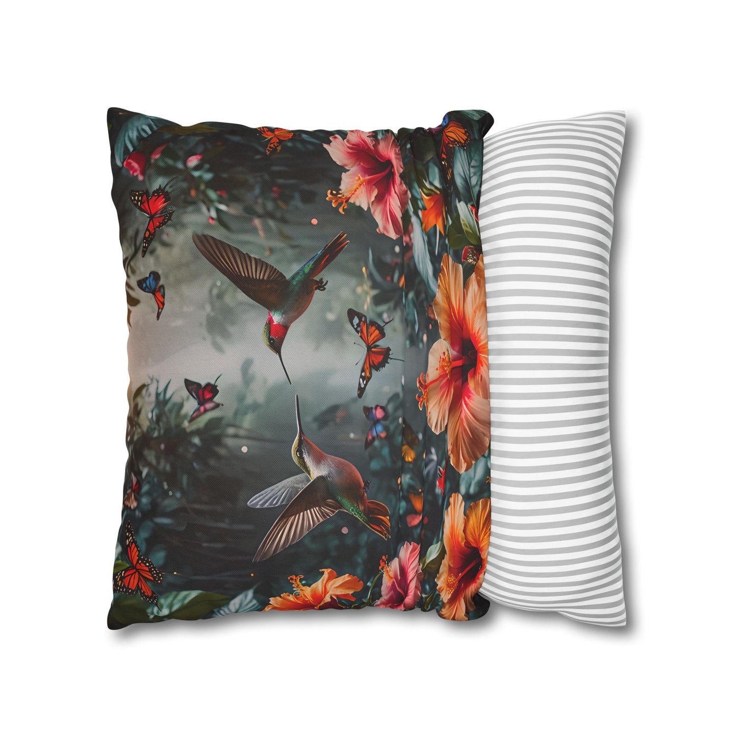 Hummingbird & Hibiscus Decorative Pillowcase