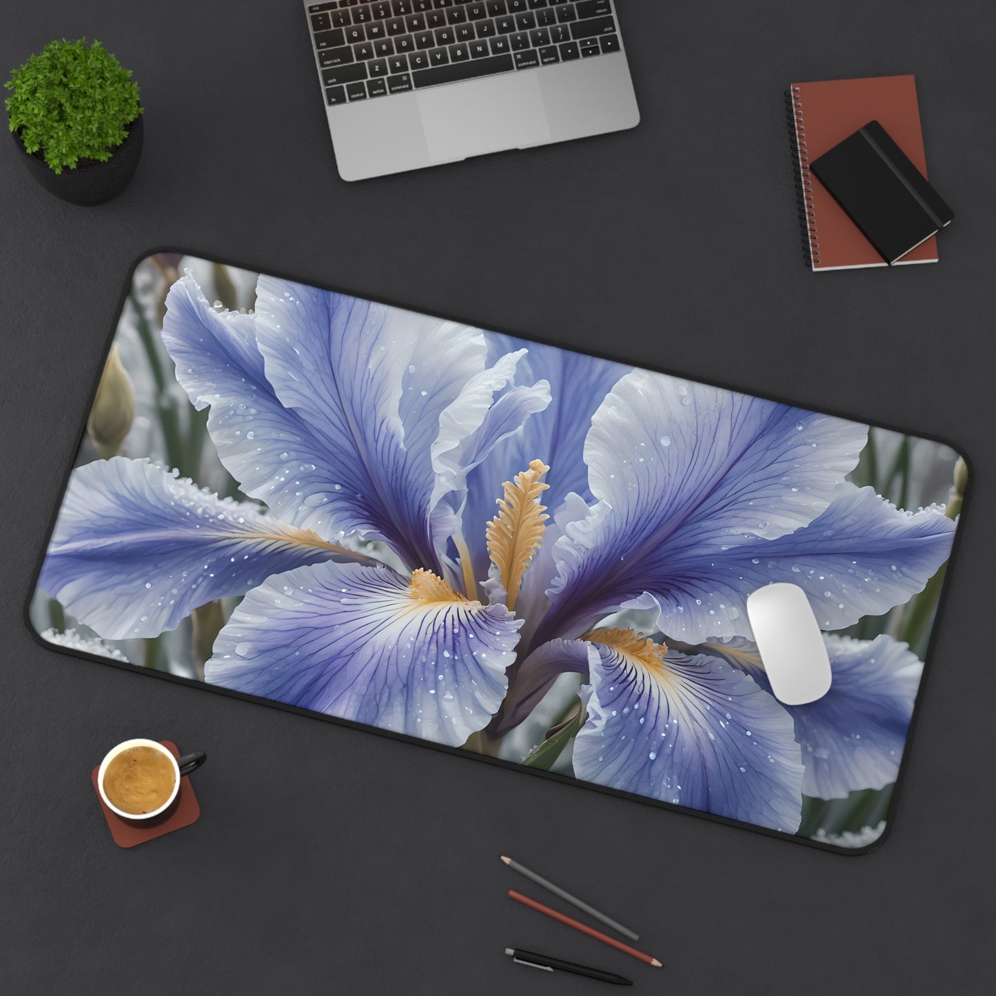 Iris Blossom Desk Mat