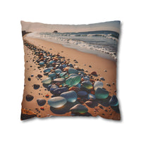Colorful Sea Glass on Beach Pillowcase