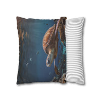 Sea Turtle in the Deep Blue Pillowcase