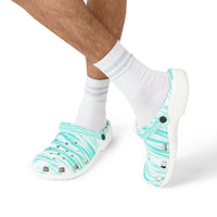 Turquoise Wave Foam Clogs