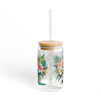 Tropical Floral Bride Sipper Glass