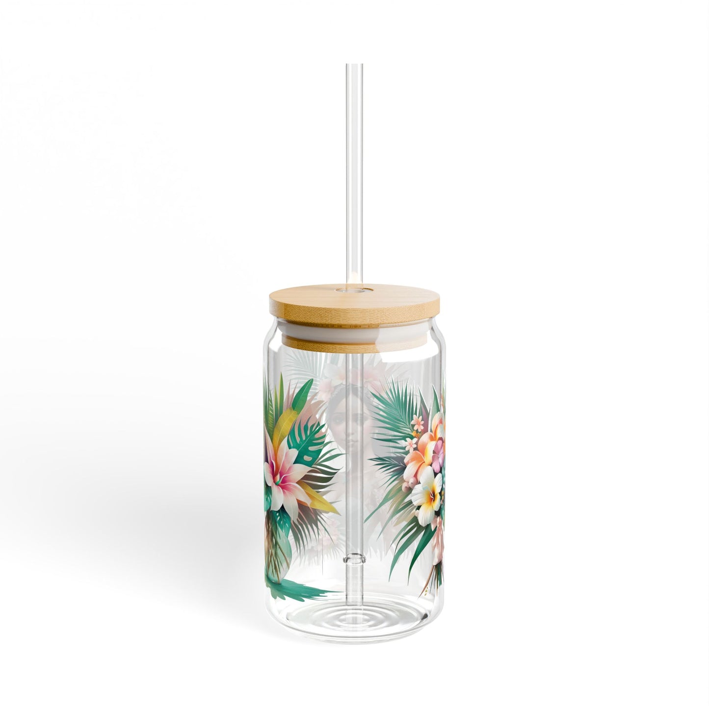 Tropical Floral Bride Sipper Glass