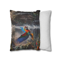 Waterfall Jungle Macaw Pillowcase