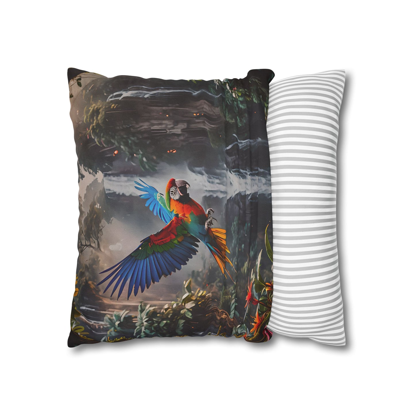 Waterfall Jungle Macaw Pillowcase