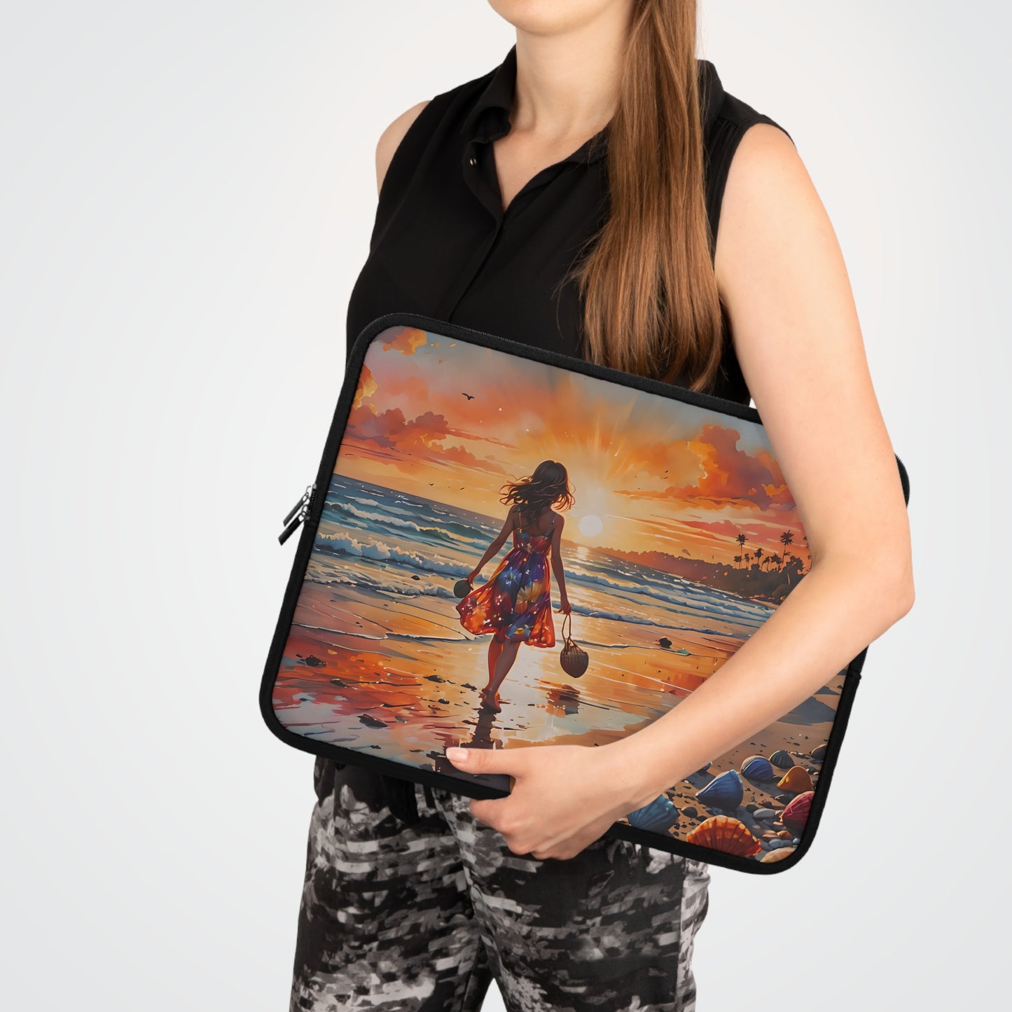 Sunset Beach Walk Laptop Sleeve