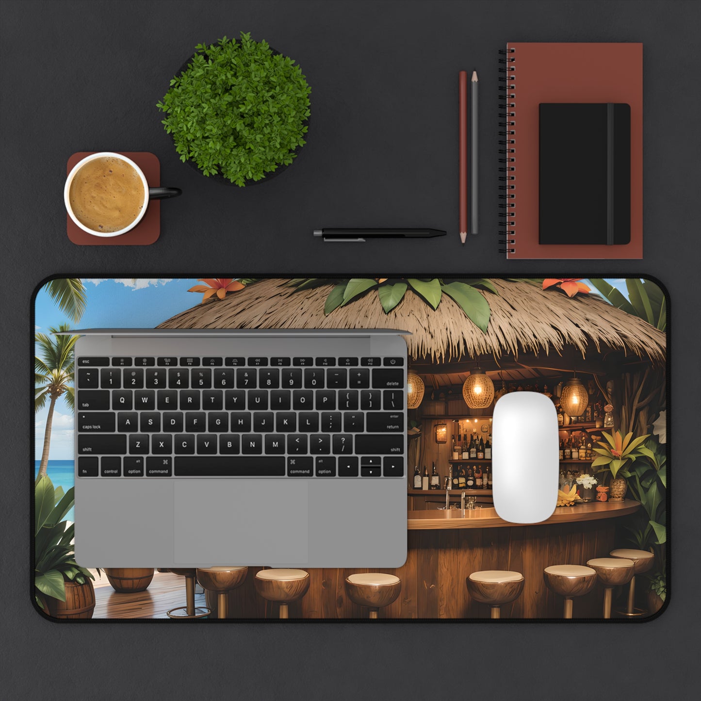 Tropical Island Beach Bar Desk Mat