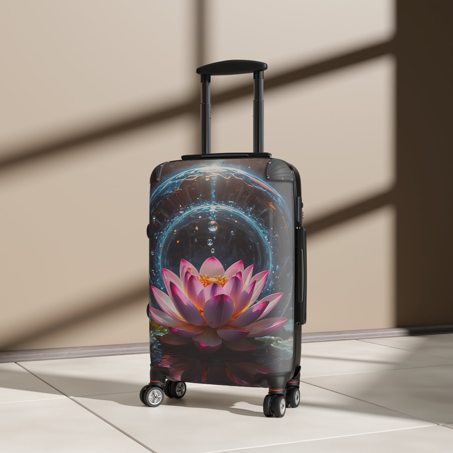 Pink Lotus Flower Cabin Suitcase