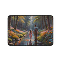 Father and Daughter Forest Walk Desk Mat